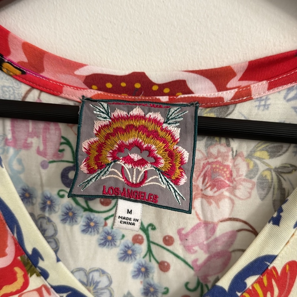 Johnny Was Tango Floral Print Bamboo Knit Jersey Scoop Neck Short Sleeve… - Picture 6 of 7